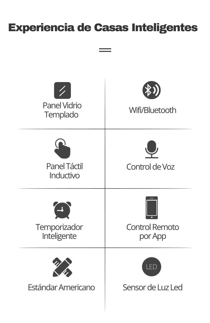 Interruptor de Luz Inteligente - 4 Botones WiFi + Bluetooth - Blanco
