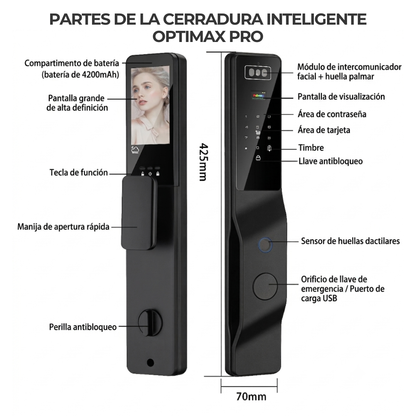 Cerradura Inteligente OPTIMAX PRO - Interiores
