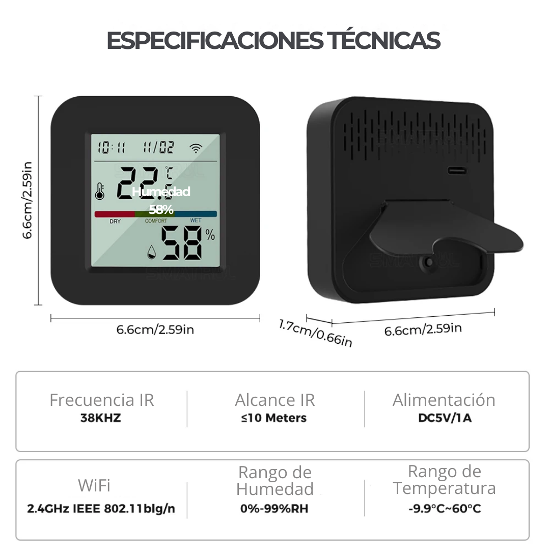 Control Inteligente PRO IR + Sensor Temperatura y Humedad