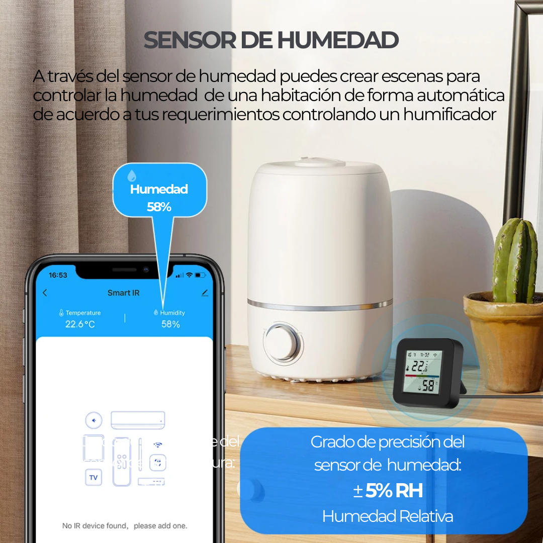 Control Inteligente PRO IR + Sensor Temperatura y Humedad