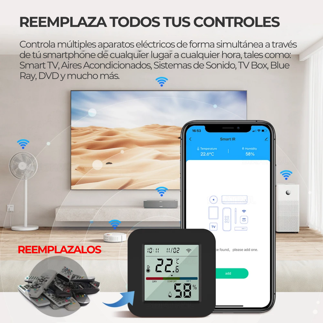 Control Inteligente PRO IR + Sensor Temperatura y Humedad