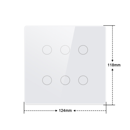 Interruptor de Luz Inteligente - 6 Botones WiFi + Bluetooth - Negro