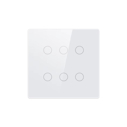 Interruptor de Luz Inteligente - 6 Botones WiFi + Bluetooth - Blanco