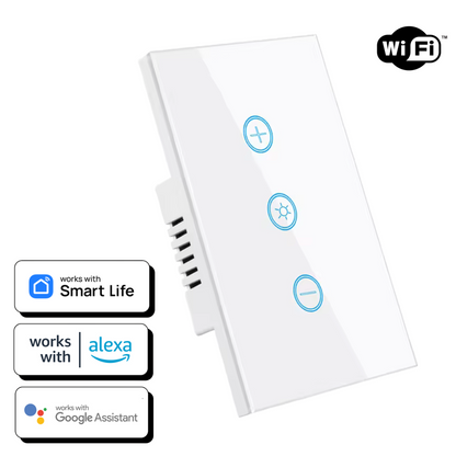 Interruptor de Luz Inteligente - 1 Botón con Dimmer - WiFi + Bluetooth - Blanco