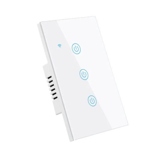 Interruptor de Luz Inteligente - 3 Botones WiFi + Bluetooth - Blanco