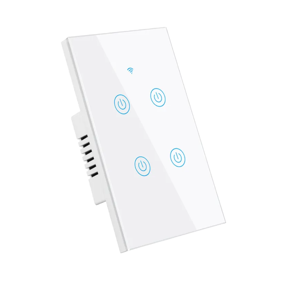Interruptor de Luz Inteligente - 4 Botones WiFi + Bluetooth - Blanco