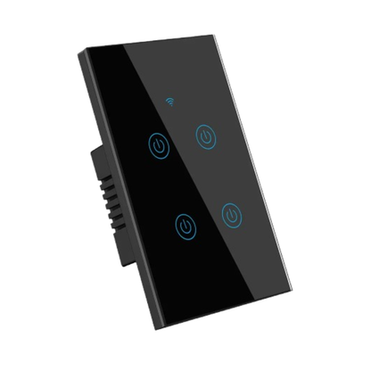 Interruptor de Luz Inteligente - 4 Botones WiFi + Bluetooth - Negro