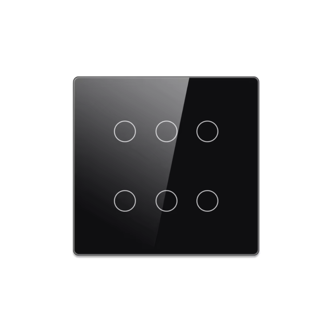 Interruptor de Luz Inteligente - 6 Botones WiFi + Bluetooth - Negro