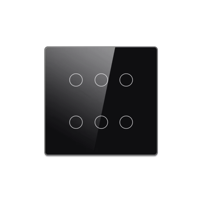 Interruptor de Luz Inteligente - 6 Botones WiFi + Bluetooth - Negro