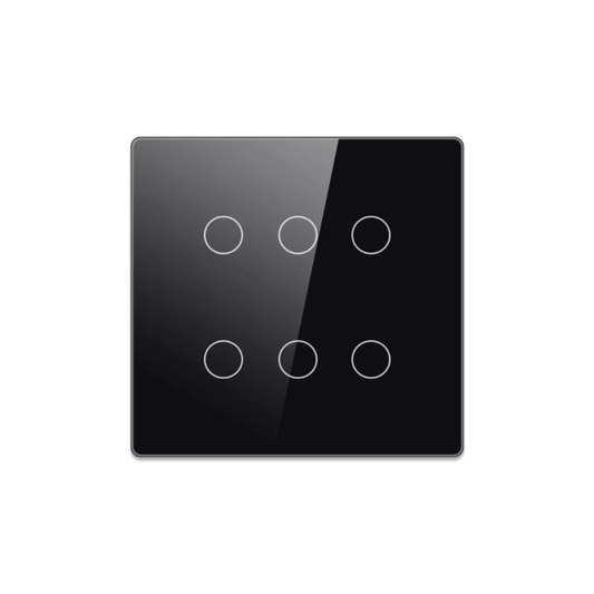 Interruptor de Luz Inteligente - 6 Botones WiFi + Bluetooth - Negro