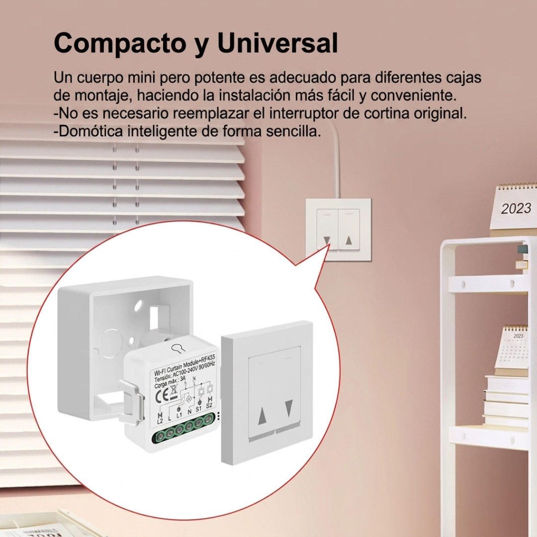 Módulo Inteligente WiFi+RF433 para Cortinas