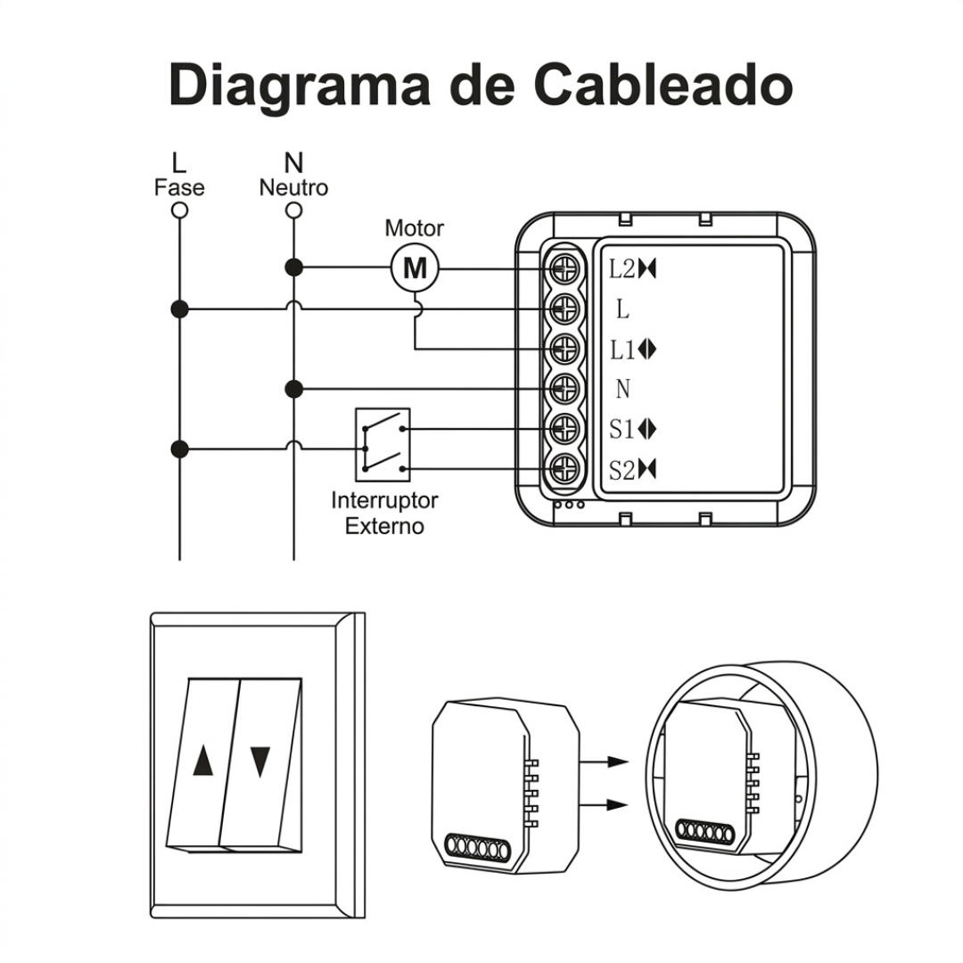 Módulo Inteligente WiFi+RF433 para Cortinas