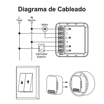 Módulo Inteligente WiFi+RF433 para Cortinas
