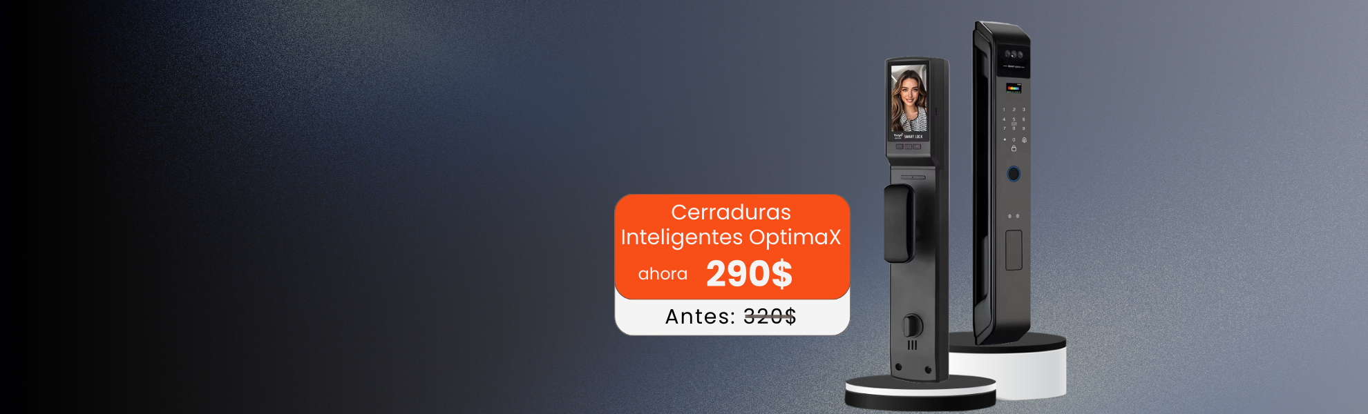 Cerradura inteligente OptimaX con reconocimiento facial 3D integrando ecosistema de domótica, luces y cámaras.
